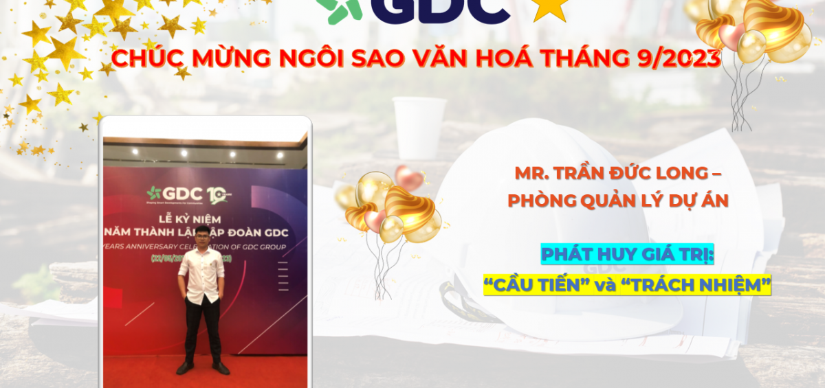 Chúc mừng ngôi sao văn hóa tháng 9/2023 - Mr. Trần Đức Long